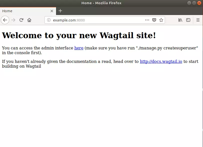 Wagtail ubuntu install