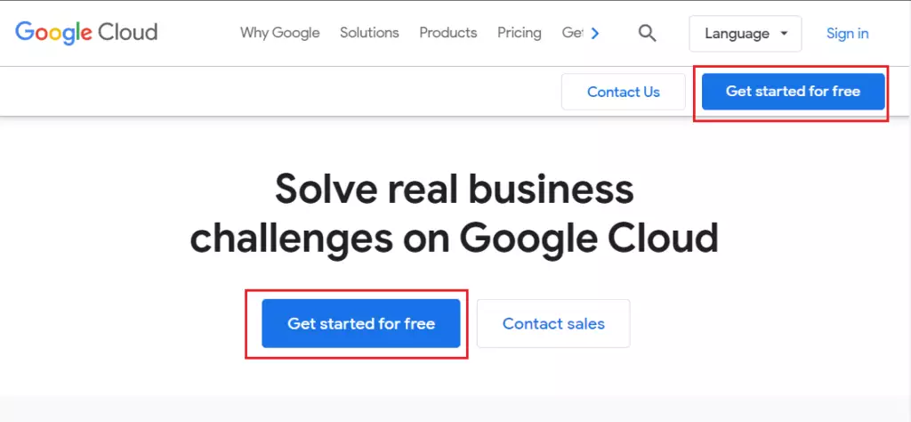 google cloud get started for free